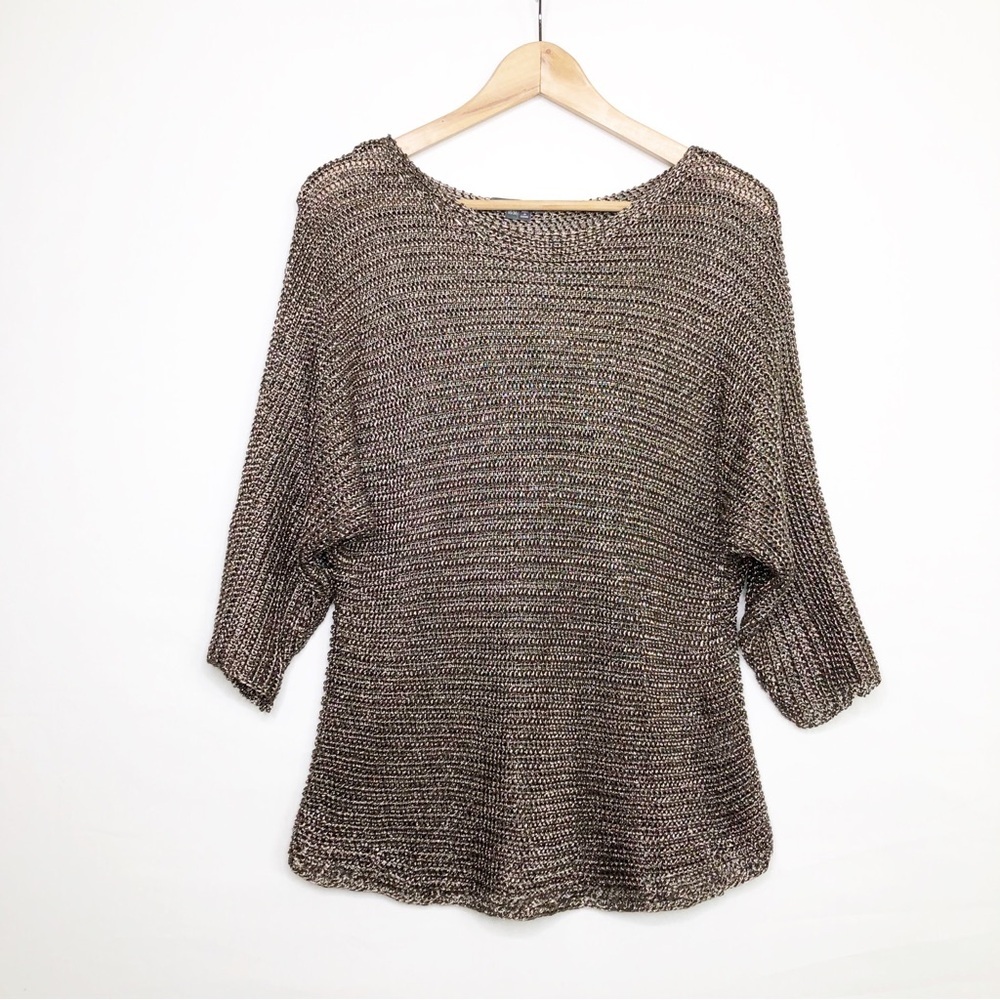 Vince Relaxed Metallic Brown Knit Sweater